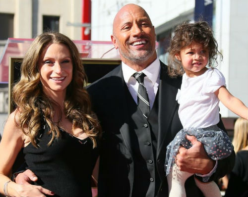 Dwayne Johnson with Lauren and daughter Jasmine Johnson