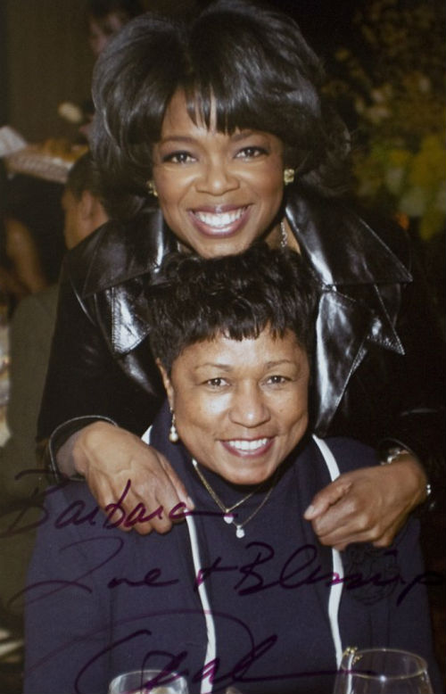 Oprah Winfrey with her stepmother Barbara Winfrey
