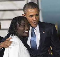 Barack Obama with Auma Obama