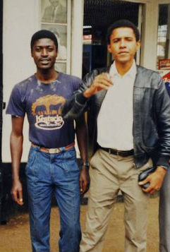 Barack Obama with brother Abo Obama