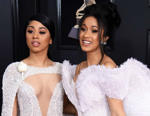 Cardi B with sister Hennessy Carolina