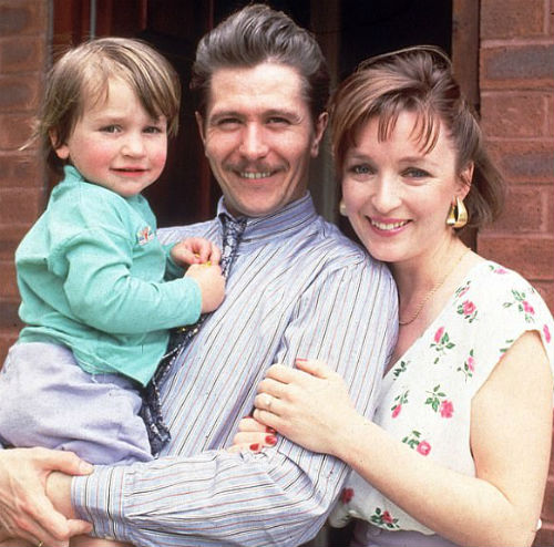 Gary Oldman with 1st wife Lesley Manville & son Alfie Oldman