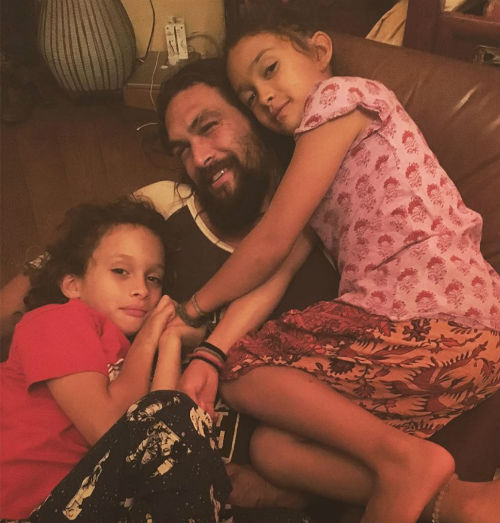 Jason Momoa with his Son & Daughter