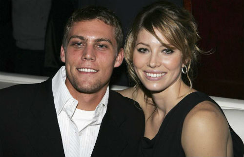 Jessica Biel with brother Justin Biel