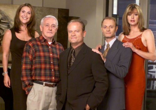 John Mahoney with the Frasier cast