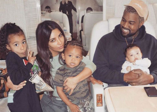 Kim Kardashian & Kanye West with Children: North West, Saint West, Chicago West