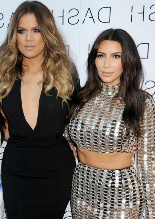 Kim Kardashian with brother Khloe Kardashian