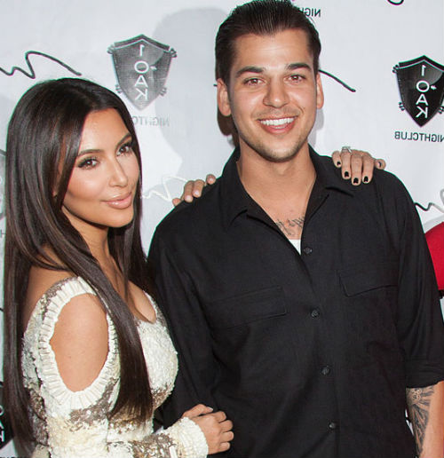 Kim Kardashian with brother Rob Kardashian