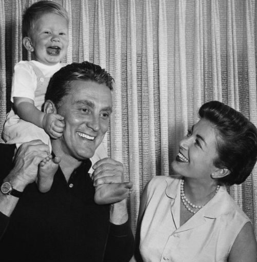 Kirk Douglas with 1st wife Diana Dill & Son Michael Douglas