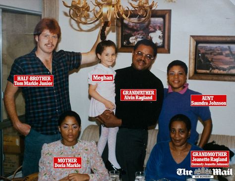 Meghan Markle with Grandparents, Aunt, Mom & Brother