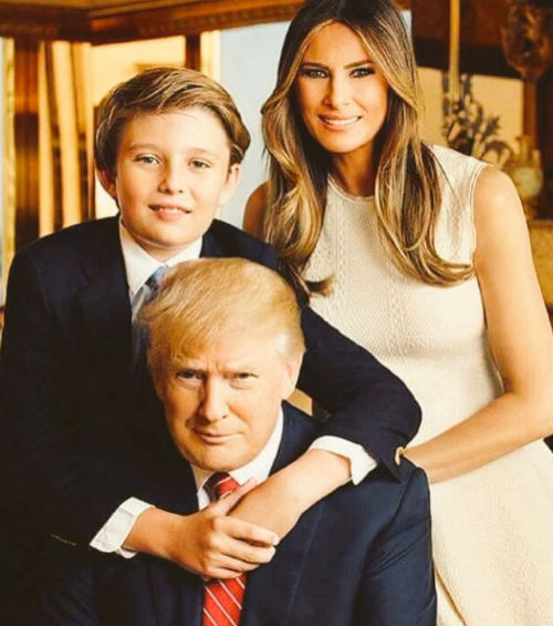 Melania Trump, Donald Trump & son Barron Trump