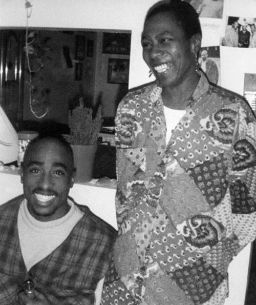 Tupac Shakur with mom Afeni Shakur